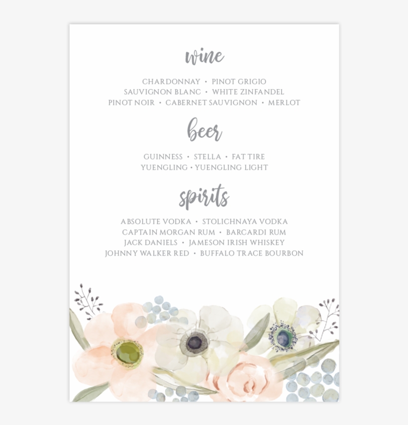 Drink Menu - Watercolor Painting, transparent png