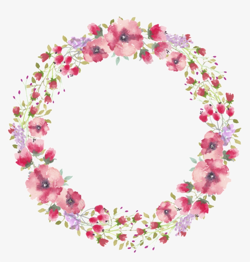 Watercolor Flower Border Free - Fatima Zahra In Arabic, transparent png