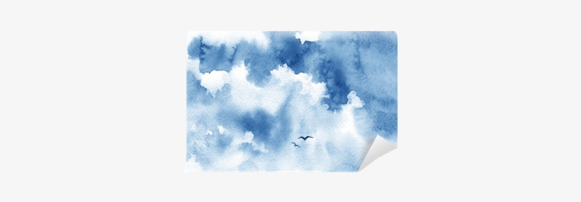 Blue Watercolor Cloud, Birds And Sky - Himmel Aquarell, transparent png