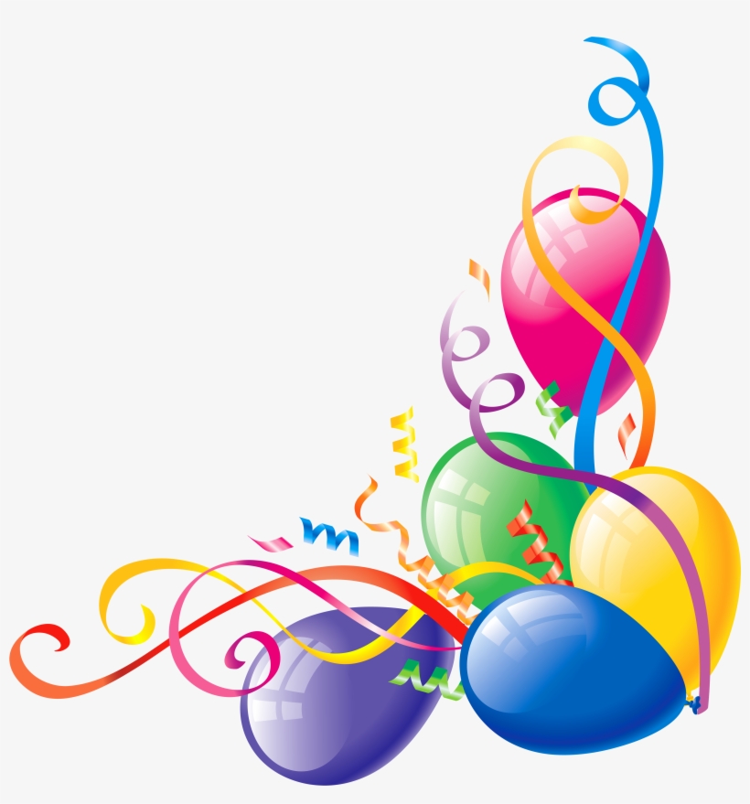 Happy Birthday Balloons Png Image - Balloon Corner Border, transparent png