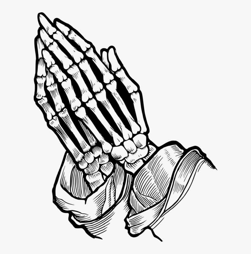 Freeuse Praying Hands Thumb Human Prayer Free Commercial - Praying Skeleton Hands Drawing, transparent png