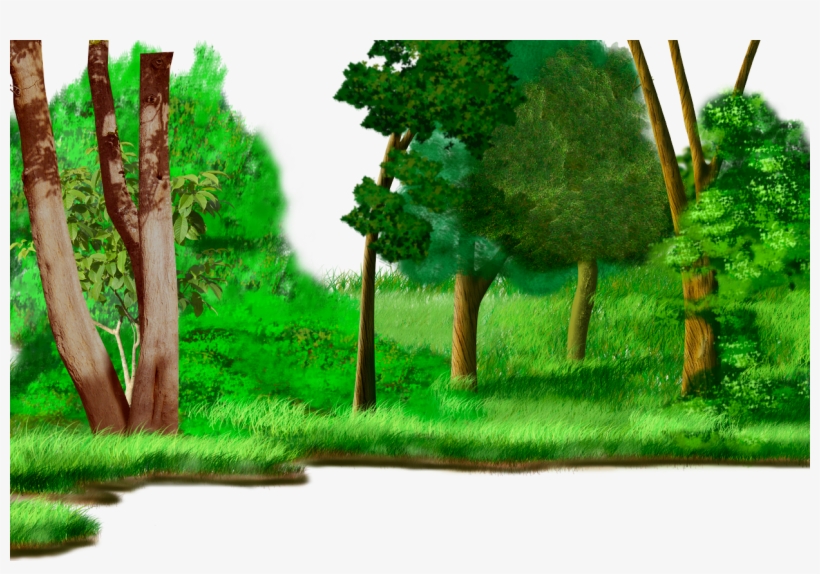 Forest Drawing Cartoon Animation Watercolor Painting - Forest Drawing For Animation, transparent png