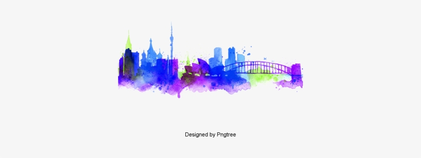 Cartoon Architecture Design Of Urban Life, Cartoon, - 水彩 城市, transparent png