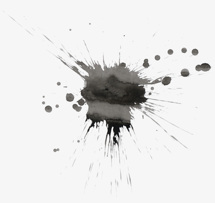 Black Watercolor Splatter, transparent png