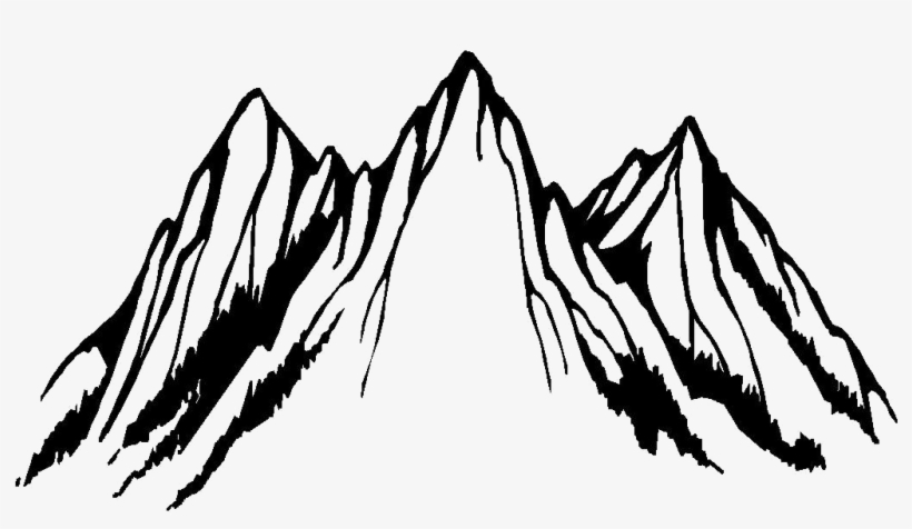 Mountain Clip Art Black And White, transparent png