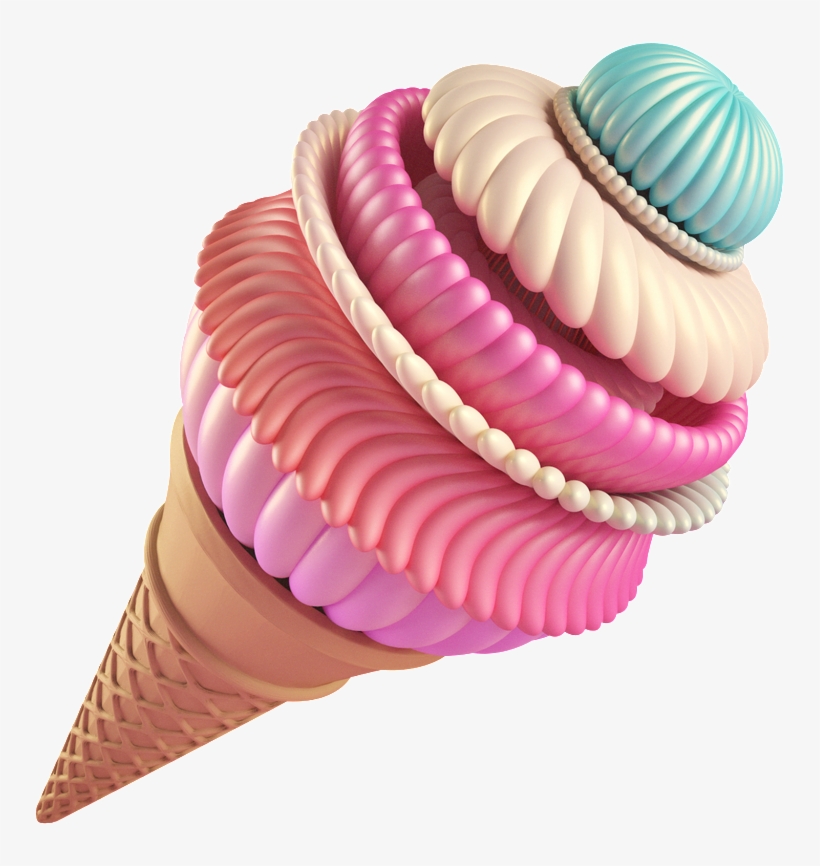 Hand Painted Realistic Ice Cream Transparent - Ice Cream, transparent png