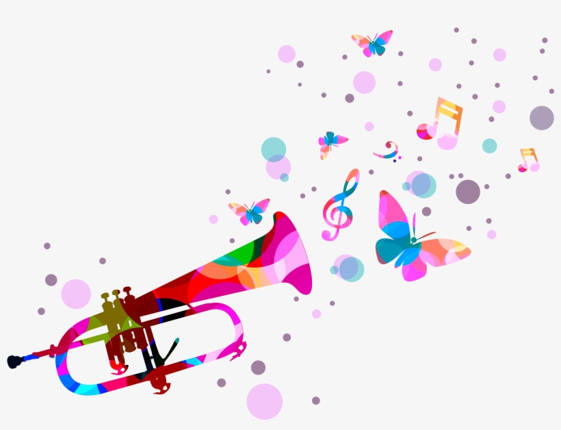 Quotation Music Trumpet - Notas Musicales Acuarela Png, transparent png