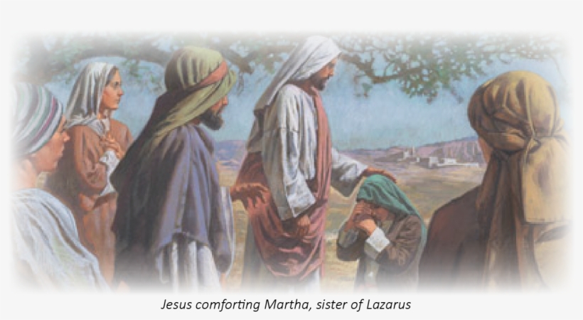 Painting Of Jesus Comforting Marth - Jesus To Martha I Am The Resurrection, transparent png