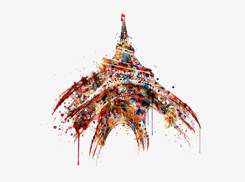 Eiffel Tower Watercolor By Marian Voicu - Watercolor Paris Eiffel Tower, transparent png