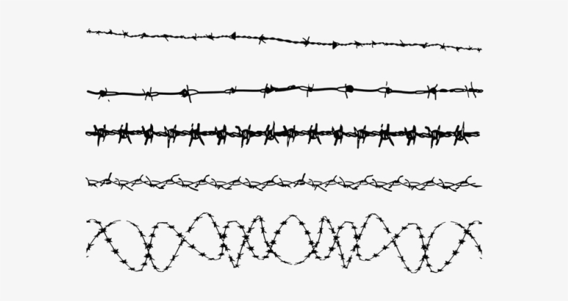 Silhouette Of The Barbed Wire, Barbed Wire, Wired Fence - Barbed Wire Border, transparent png