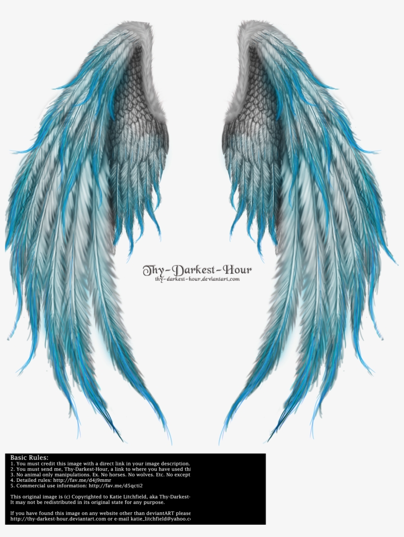 Picture Free Winged Fantasy V Phoenix Blue By Thy - Fallen Angel Wings Png, transparent png