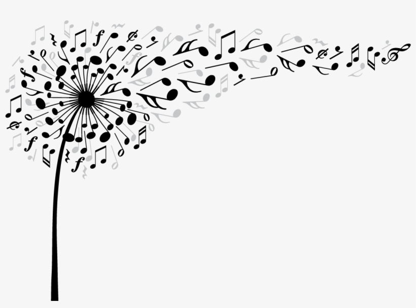 Musicnotes Scmusicalnotes Musicalnotes Flowe - Dandelion Flower Vector, transparent png