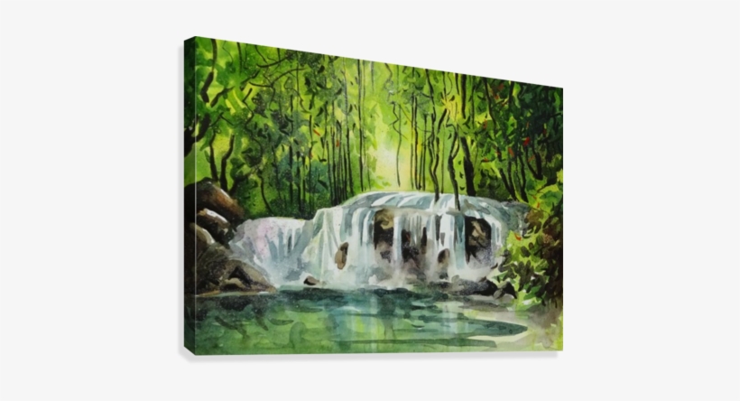 Waterfalls Painting 11 2018 Canvas Print - Canvas Print, transparent png