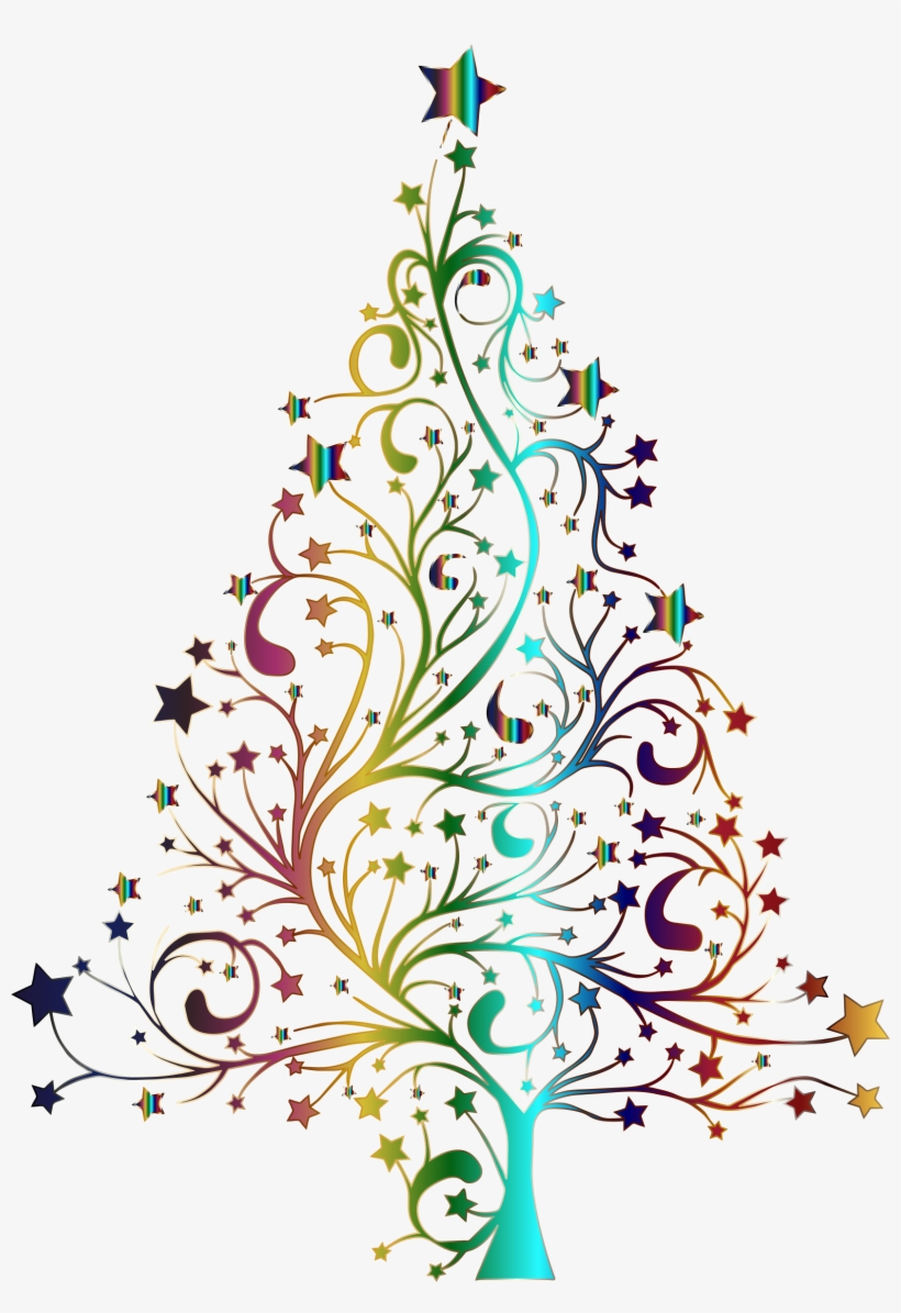 Vector Black And White Library Starry Prismatic Big - Christmas With No Background, transparent png