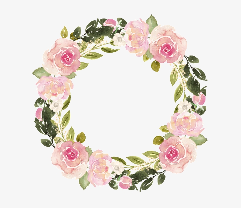 Floral Garland Png - Watercolor Flower Wreath Png Free, transparent png