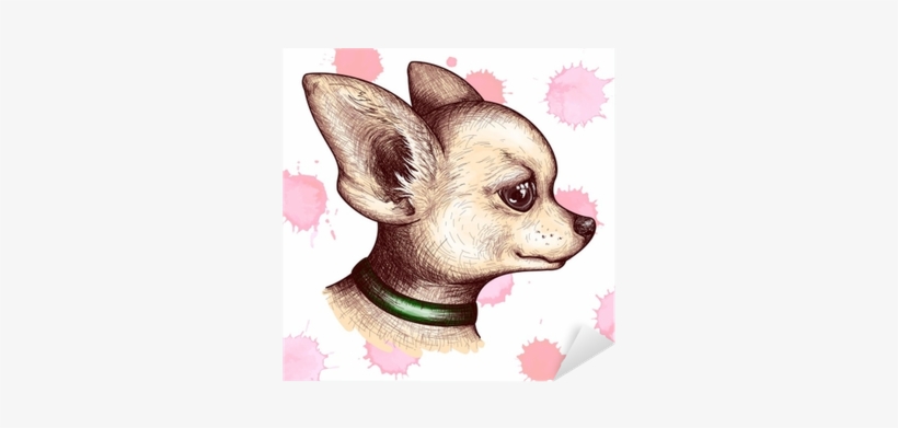 Watercolor Portrait Head Chihuahua Dog Puppy Pet Animal - Sketched Dog Heads, transparent png