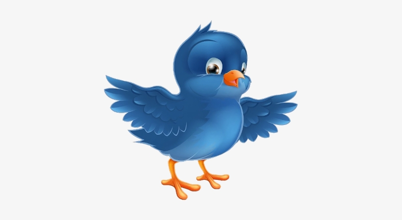Blue Flower Clipart Comic - Bird Clipart, transparent png