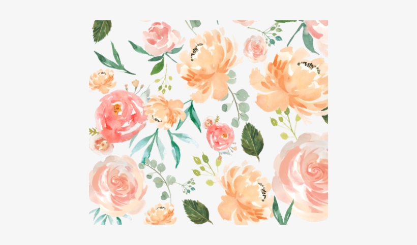 Peach Watercolor Delight Flowers Fabric By Hudsondesigncompany - Peach Watercolor Delight, transparent png