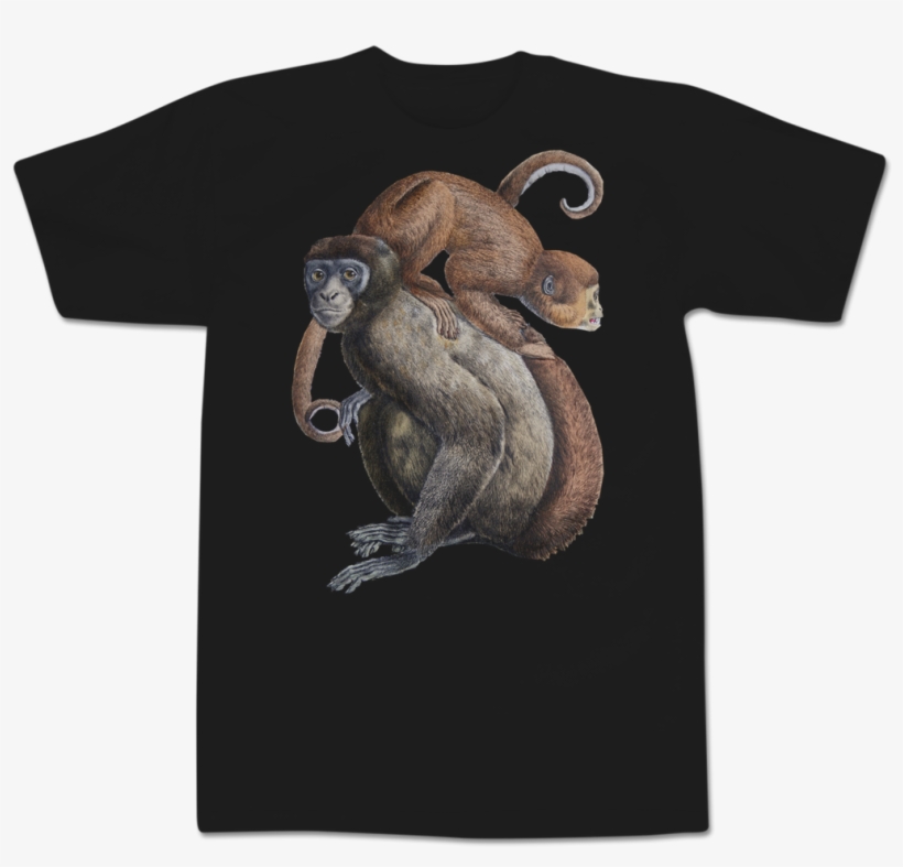 'monkey On Your Shoulders' T-shirt - Crew-neck Sweatshirt - Black, transparent png