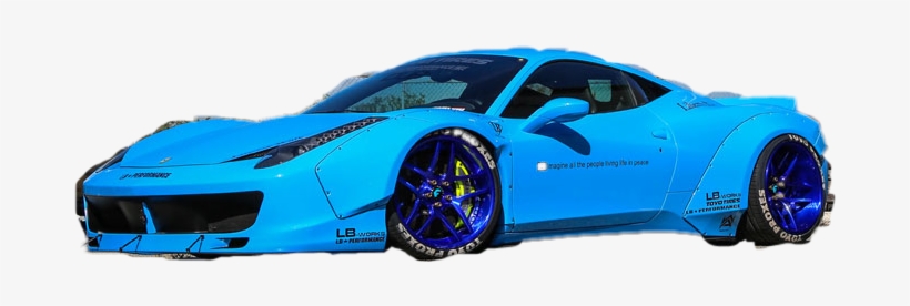Ferrari Freetoedit - Ferrari Liberty Walk 458 In Baby Blue Model Car In, transparent png