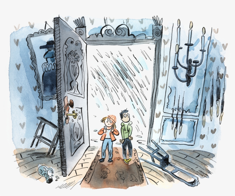 A Watercolour Illustration Of Two Children Escaping - Reading, transparent png