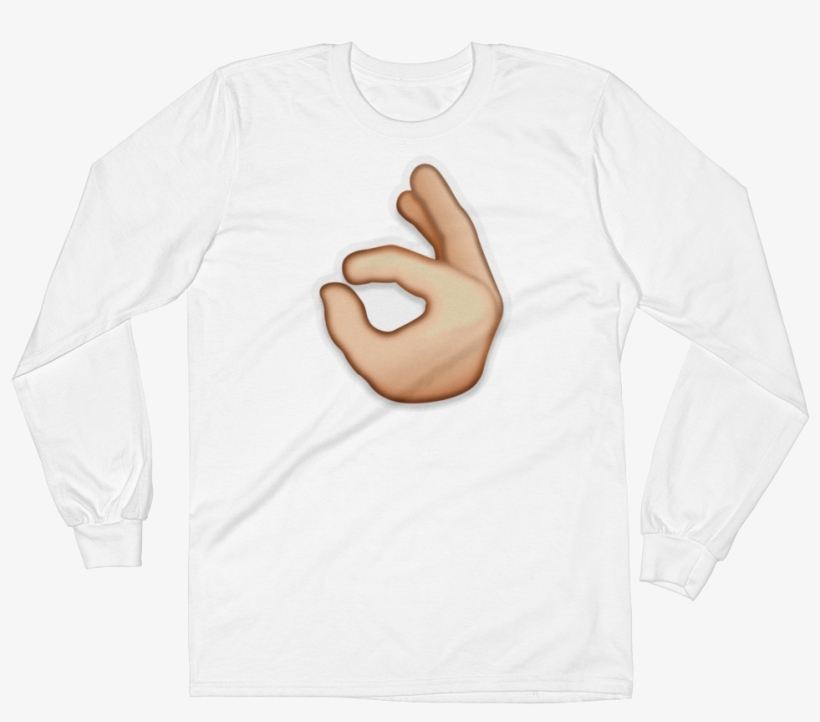 Men's Emoji Long Sleeve T-shirt - Sign Language, transparent png