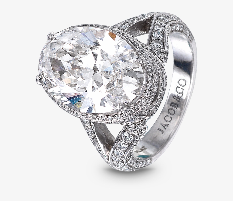 Oval Cut Diamond Solitaire Engagement Ring - Jacob And Co Diamond Ring, transparent png
