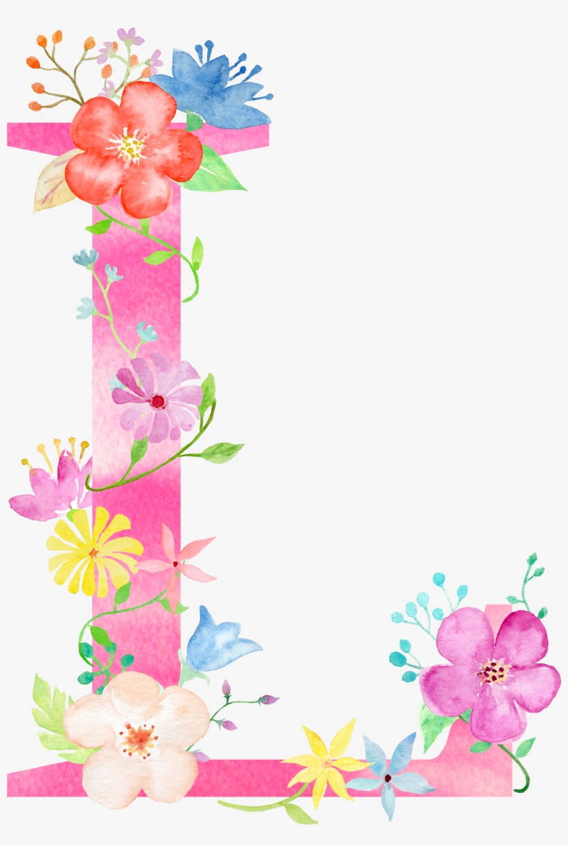 Find This Pin And More On Watercolour Lettering By - Alphabet Letters Floral Designs, transparent png