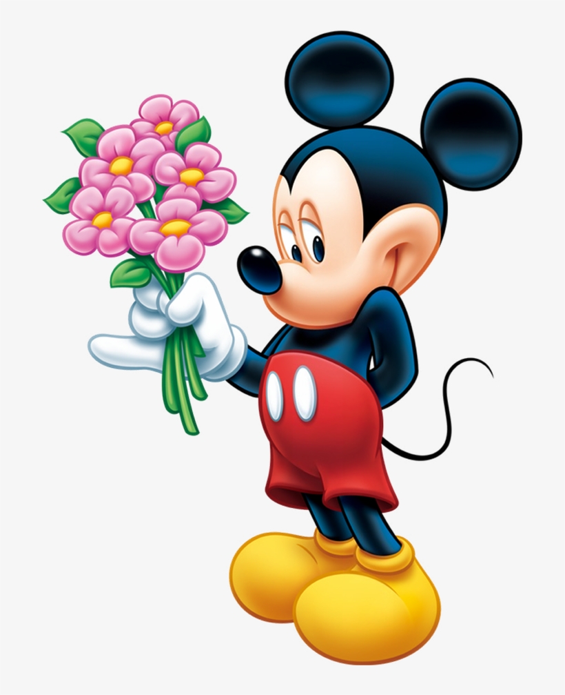 Corujinha ღஜ♥rita Morás♥ஜღ - Mickey Mouse With Flowers, transparent png