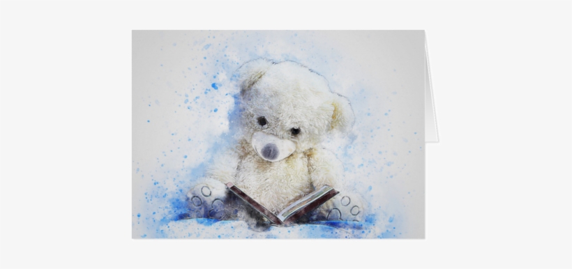 Teddy Bear Reading Note Card - My Reading Journal [book], transparent png