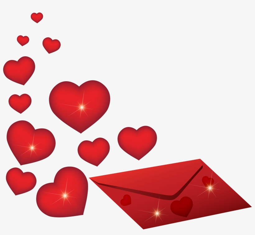 Romantic Envelope With Hearts Png Image, transparent png
