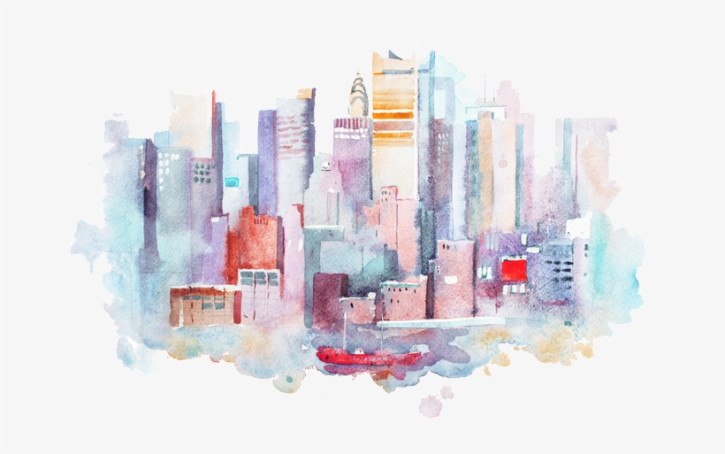 Upper Westside - Aquarelle New York, transparent png
