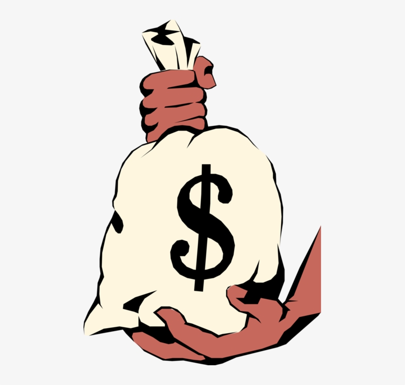 Hands Hold Money Bag - Wealth Clip Art, transparent png