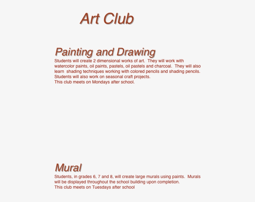 Art Club Painting And Drawing Students Will Create - Aci, transparent png
