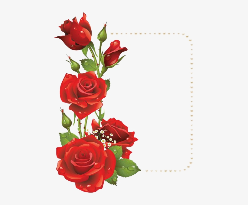 Border Frames Png Images Png Mart - Moldura Para Fotos Com Rosas, transparent png