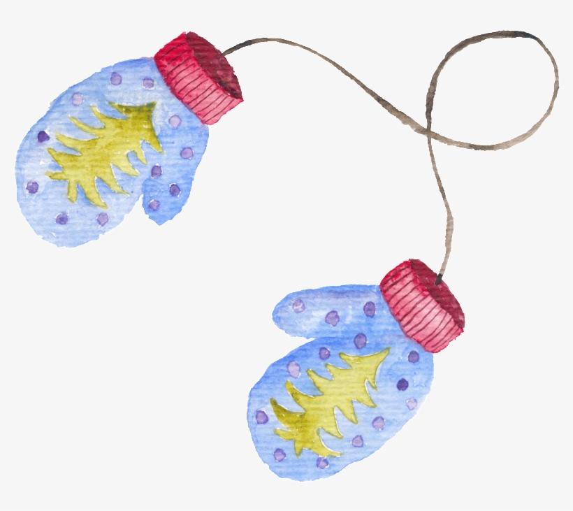 Hand Painted Gloves Christmas Transparent Decorative - Glove, transparent png