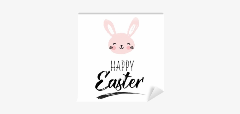 Happy Easter Greeting Card, Poster, With Cute, Sweet - Domestic Rabbit, transparent png