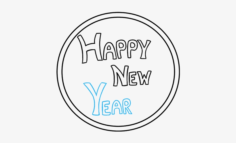 How To Draw Happy New Year - Circle, transparent png