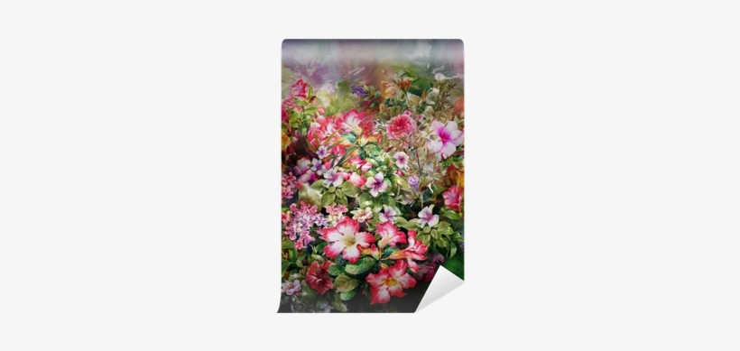 Abstract Colorful Flowers Watercolor Painting - Watercolor Painting, transparent png