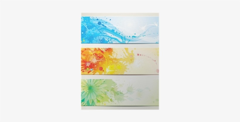Set Of Watercolor Style Header Banners - Banner, transparent png
