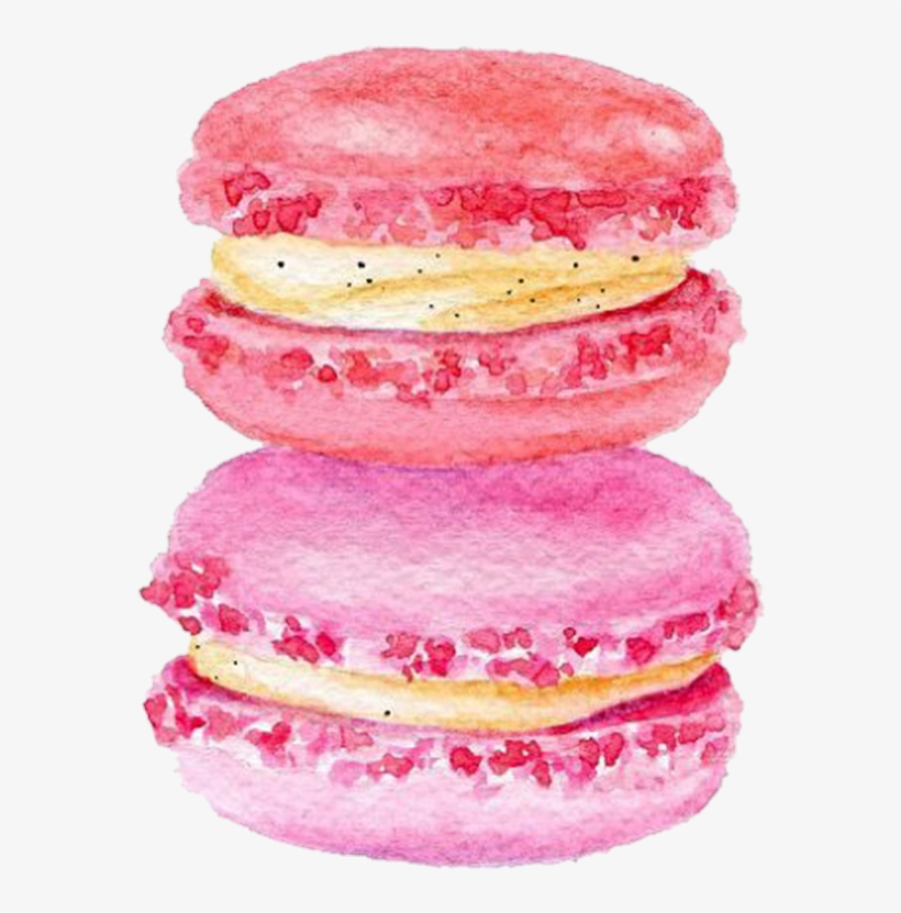 Cute Macaron Pink Sweet Watercolor, transparent png