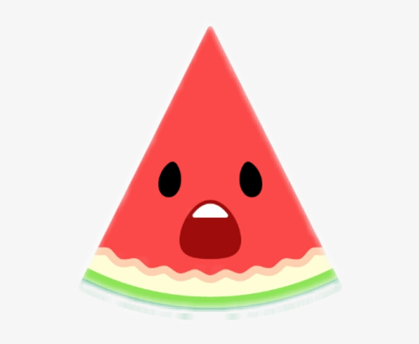 Watermelon Fruit Food Cute Emoji Emoticon Shock Shocked - Watermelon, transparent png