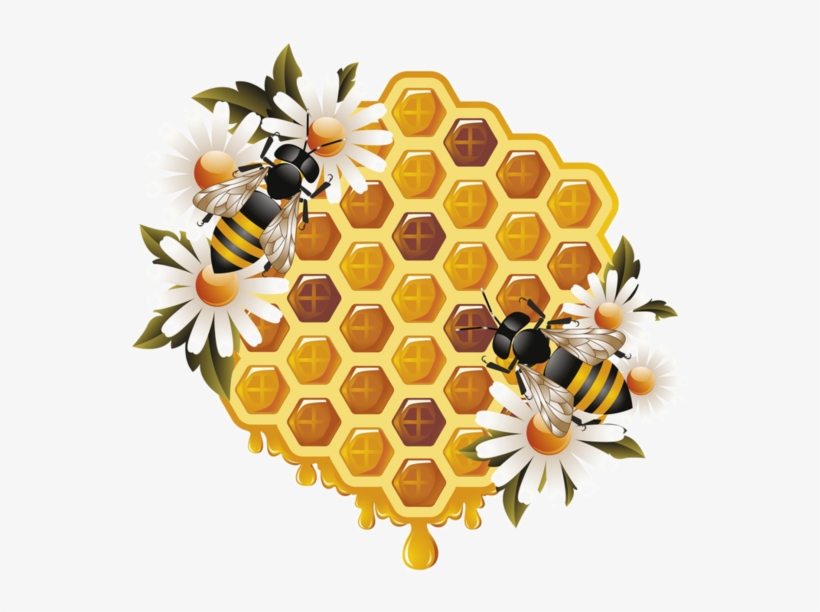 Bee And Honey - Flower Honey Bee Clip, transparent png