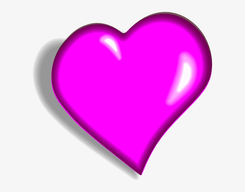 Png Royalty Free Handprint Heart Clipart - Hot Pink Heart Png, transparent png