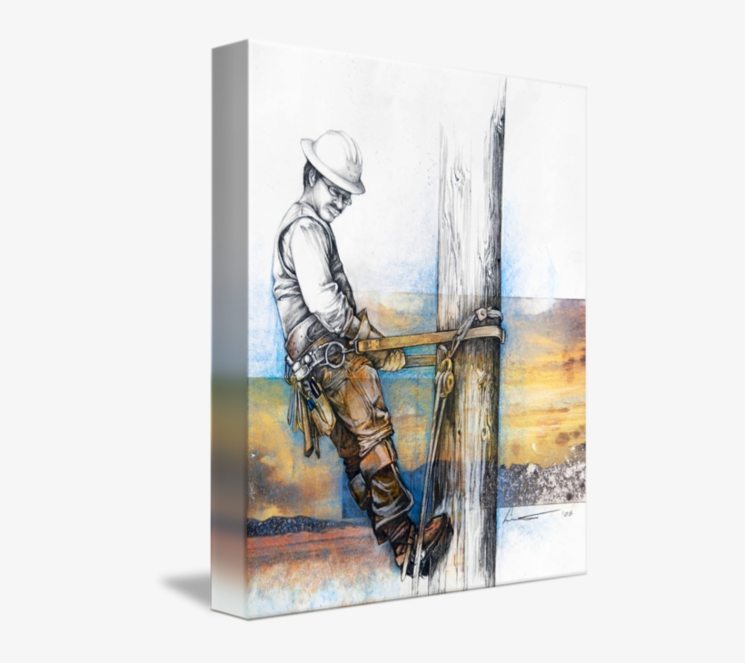 Sunset By Cathryn Reitler Sugg - Gallery-wrapped Canvas Art Print 11 X 14 Entitled Lineman, transparent png