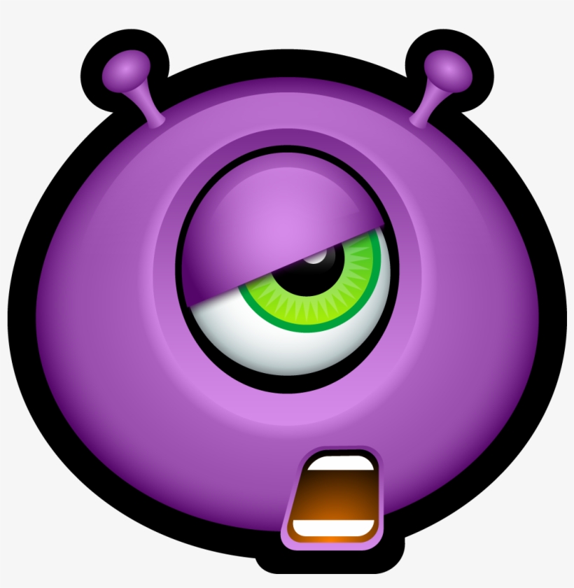 Purple Smiley Face Clip Art At Clker - Monster Emoticon, transparent png
