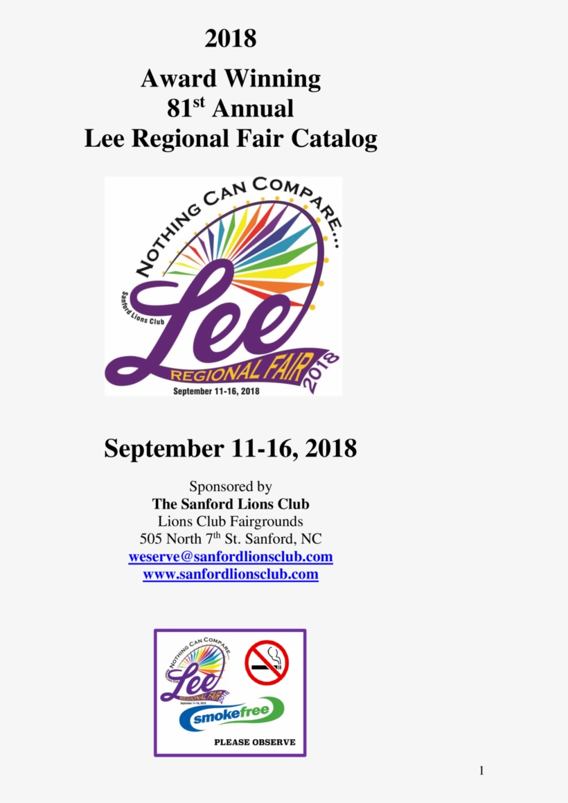2018 Award Winning 81st Annual Lee Regional Fair Catalog - Lilac, transparent png