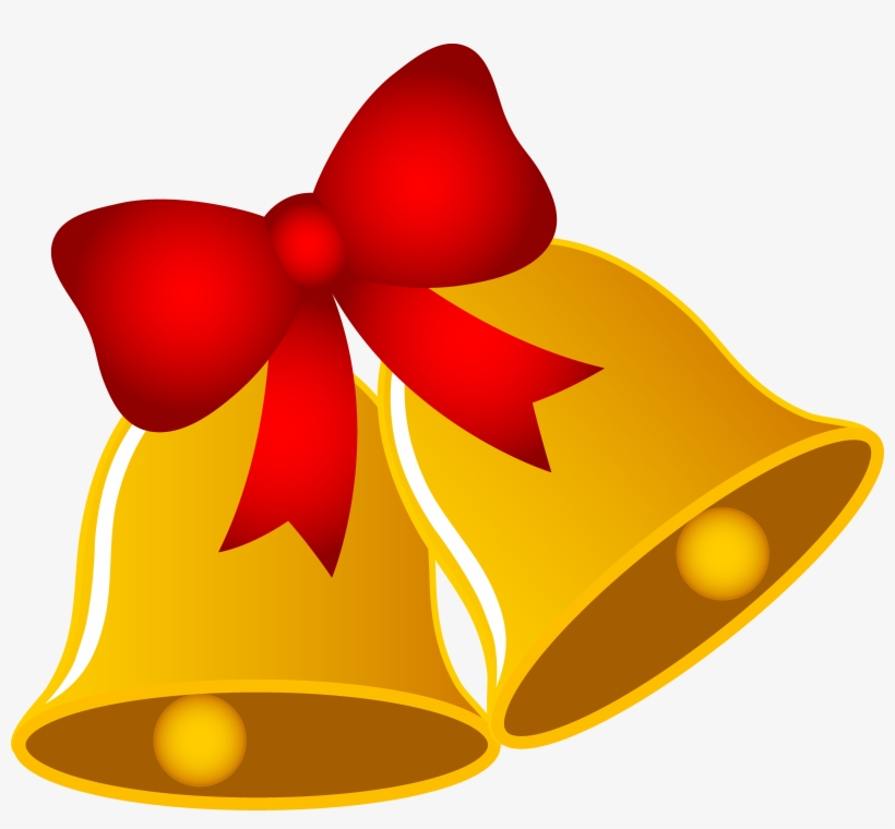 Christmas Bells With Ribbon - Bell Clip Art, transparent png