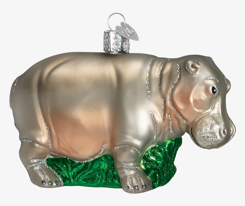 Christmas Ornament - Old World Christmas Hippopotamus Glass Ornament, transparent png