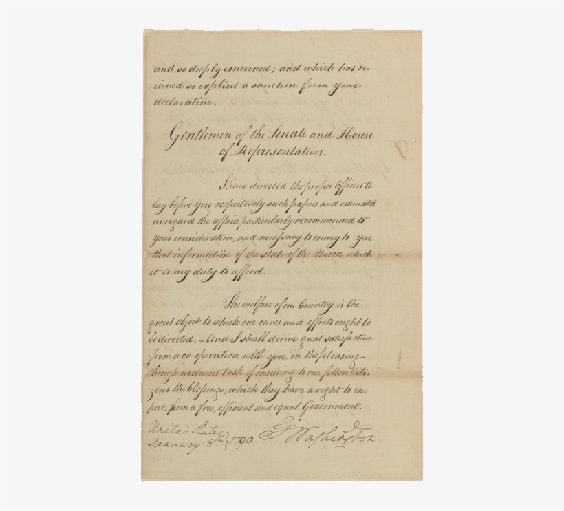 George Washington's First Annual Message - George Washington Message, transparent png